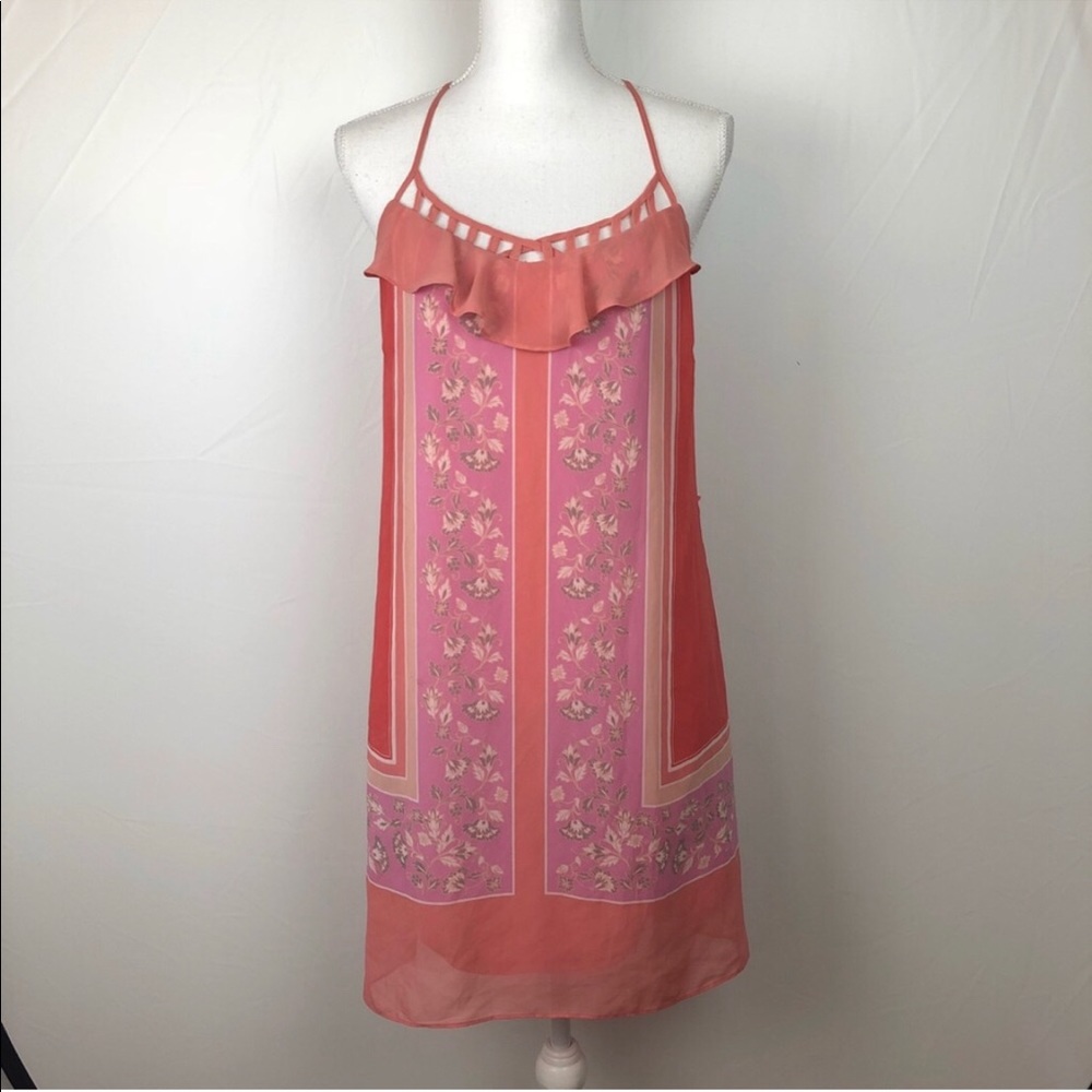 LC Lauren Conrad Pink Sheath Chiffon Dress